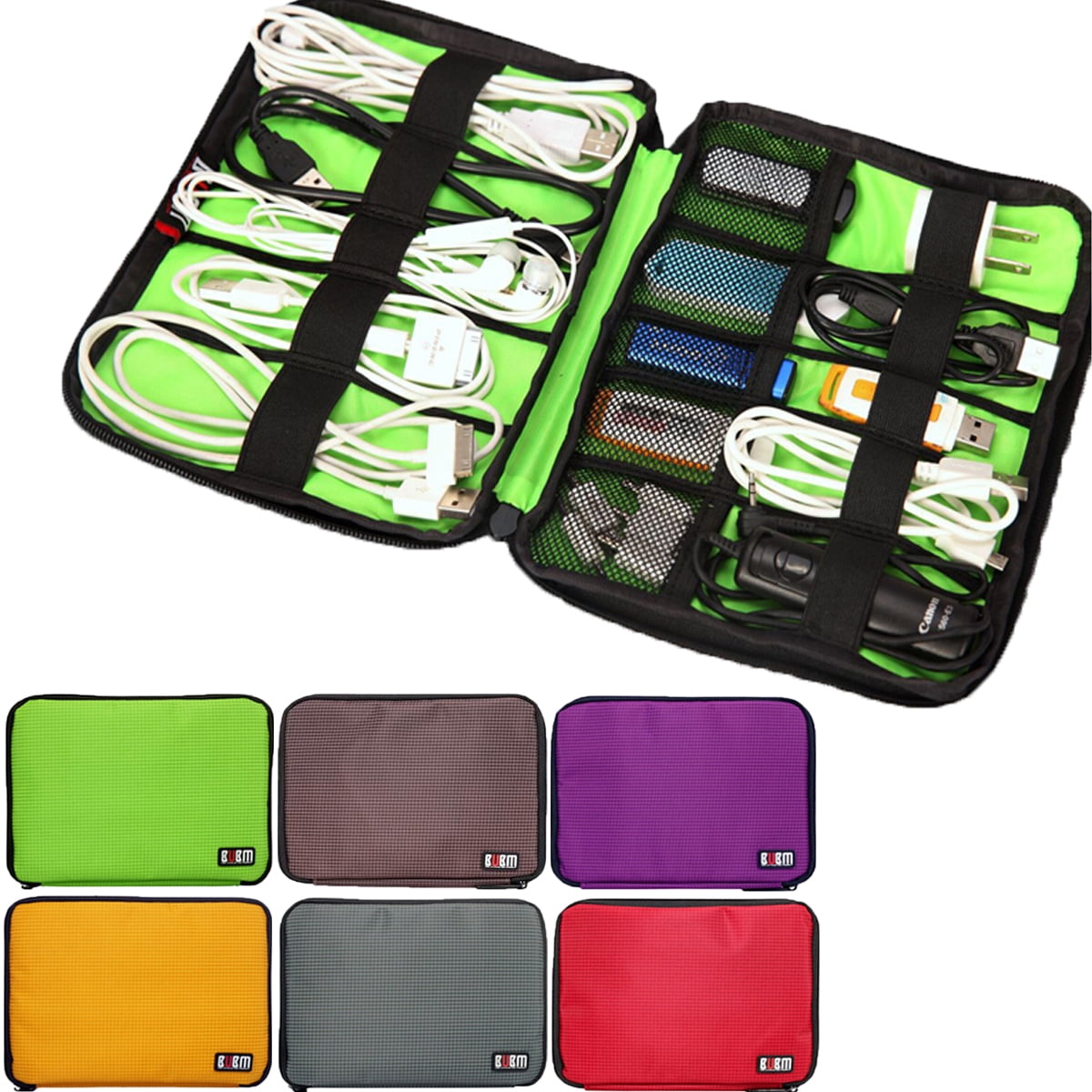 Protable Electronic Cable USB Charge Phone Organizer Bag Storage Holder Case Box 