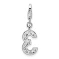 thumbnail image 3 of Amore La Vita Sterling Silver RH CZ Numeral 3 w/Lobster Clasp Charm, 3 of 3