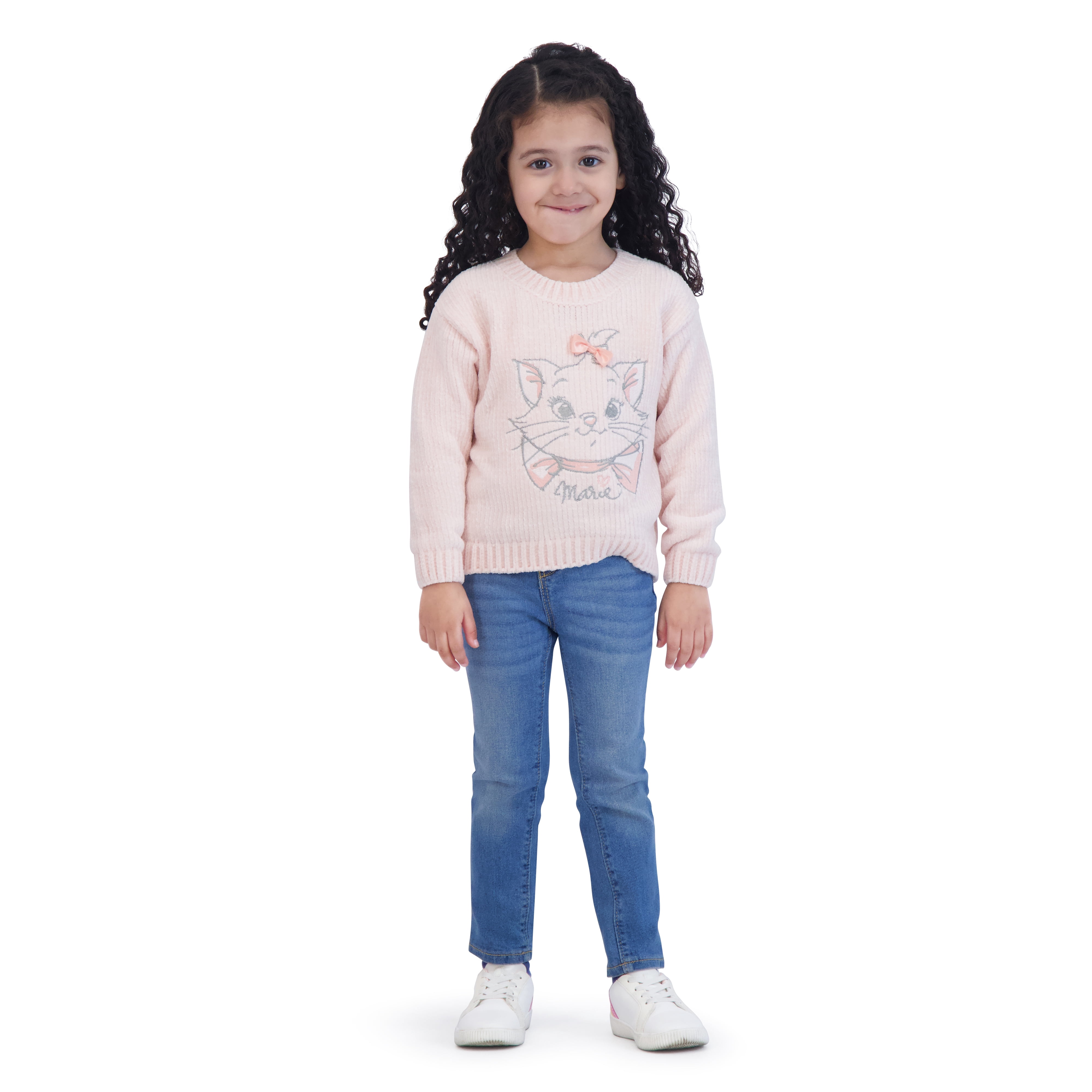 Marie Aristocats Toddler Girls Chenille Sweater, Sizes 12 Months-5T