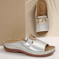 thumbnail image 5 of Slippers for Women,Comfortable Slippers For Everyday Casual Use Open Toe Design On Style Versatile For Relaxed Outfits,Womens Slippers,Silver,7.5, 5 of 9
