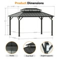 thumbnail image 6 of Modern Shade Horizon 10'x14' Hard Top Gazebo W/ Solar LED light, 6 of 7