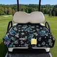 thumbnail image 2 of Yuyamidu Sea Turtle Golf Cart Seat Covers with 4 Front Pockets Hibiscus Golf Cart Golf Cart Seat Towel Blanket Fits in Club Car More 2 Person Seats, 2 of 8