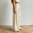 thumbnail image 5 of Womens Pants Wide Leg Tall Long legs Sweatpants Baggy Drawstring Low Rise Lounge Pants Full Joggers with Pockets Pants for Women, 5 of 8