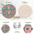 thumbnail image 4 of Watermelons Owls 6 Pcs Drink Coasters with Holder Absorbent Coasters Woven Coasters for Drinks Table Desk Protection Home Decor, 4 of 7