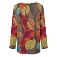 thumbnail image 5 of Sweat-shirts à Manches Longues pour Femmes Mode Imprimé Décontractée Blouses Tops Hi-Lo Ourlet Longue Chute, 5 of 5