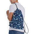thumbnail image 3 of Kdxio Blue Bus Print Drawstring Backpack Bag,Waterproof Draw String Back Sack, Gym Drawstring Bags Swim Bag For Unisex, 3 of 9