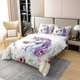 thumbnail image 3 of Erosebridal Housse de Couette Licorne de Rêve 100 % Coton Format Simple, Housse de Couette Cheval Faune 100 % Coton Simple, Déco Fleurs Dessin Animé, Réversible 2 Pcs (Sans Couette), 3 of 8