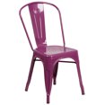 thumbnail image 1 of Flash Furniture ET-3534-PUR-GG Stacking Chair w/ Vertical Slat Back - Metal, Purple, 1 of 1