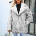 thumbnail image 6 of Harpily Clothing Print Faux Pelt Coat For Women Mid Length Hooded Cardigan Open Front Outerwear Winter Warm Coats, 6 of 9