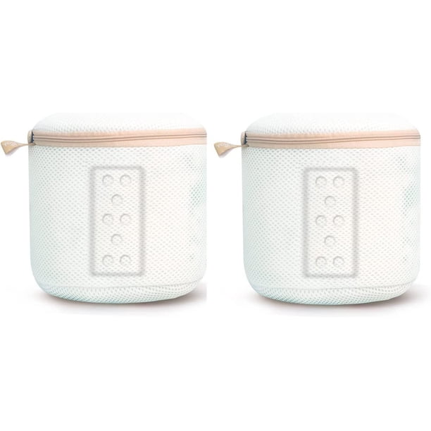 Red de lavandería para lencería, bolsa de lavado para lavadora, bolsa de malla para sujetador, bolsa de lavandería, bolsa de lavadora reutilizable, 2 piezas con cremallera para sujetador (blanco)