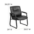 thumbnail image 5 of Flash Furniture Hercules Series Big & Tall LeatherSoft Padded Executive Side Reception Chair, Black, 5 of 13