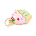 thumbnail image 3 of 10 pc Real 18K Gold Plated Brass Charms with Enamel and Jump Rings Cup Cake Pink 14.5x12x3mm Jump Ring: 5x1mm 3mm Inner Diameter, 3 of 4