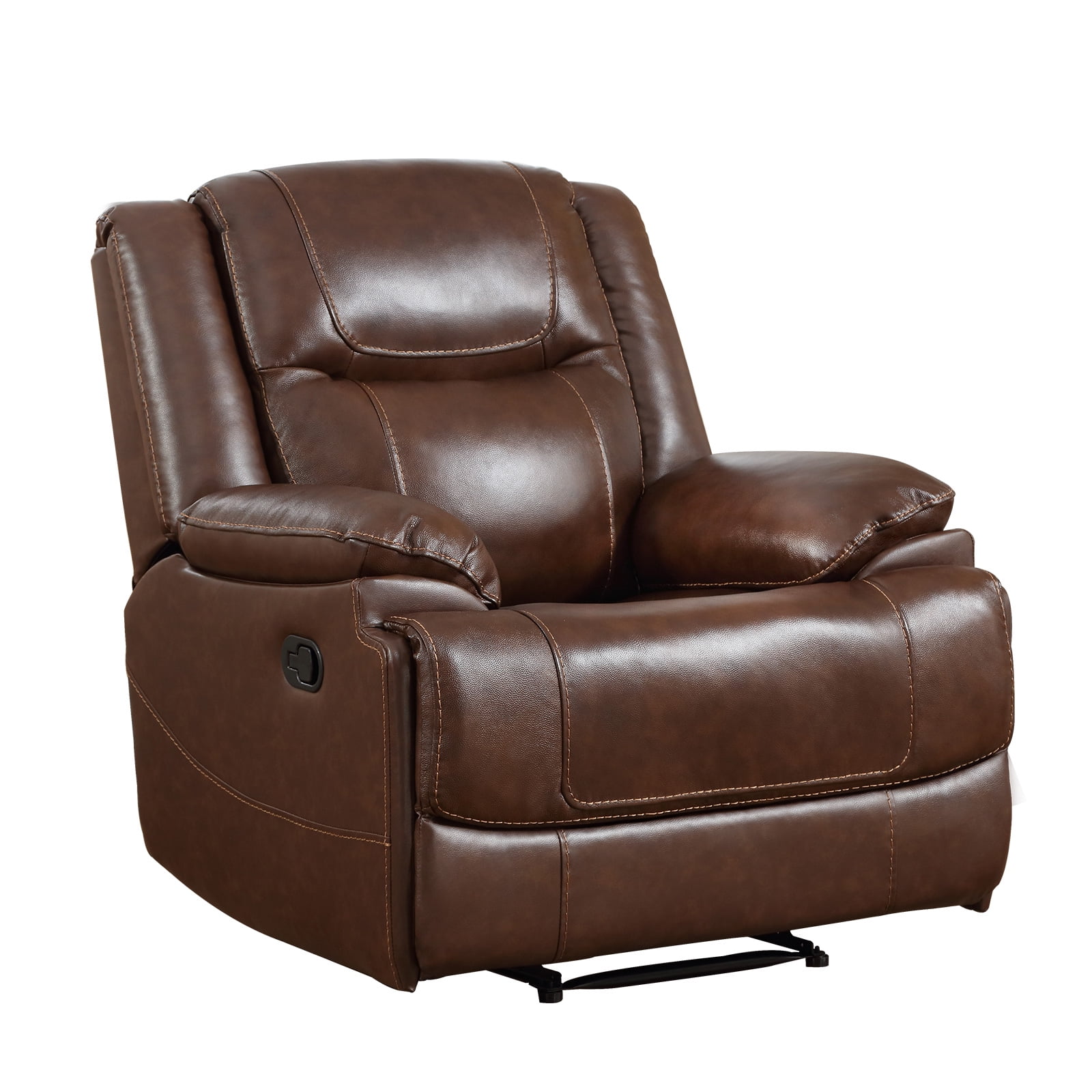 Bonzy Home 37.4" Wide Genuine Leather Manual Zero Headroom Recliner Home Theater