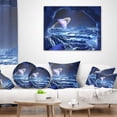 thumbnail image 3 of Designart Electric Blue Alien World - Landscape Printed Throw Pillow - 16x16, 3 of 4
