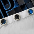 thumbnail image 4 of Erosebridal Boys Girls Geometric Personalized Initial P Black Out Curtains,Black Blue Futuristic Cubes Curtains Pack of 2 (42x63 Each) For Kids Teens, 4 of 6