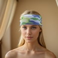 thumbnail image 2 of Unique Bargains 1 Pc Camouflage Print Headband for Yoga Blue Green White, 2 of 6