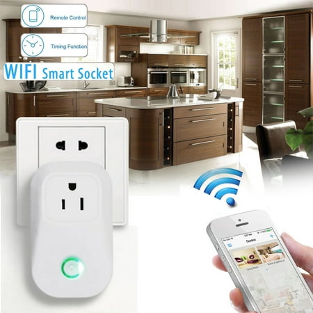 2200W 10A Smart Wifi Wireless Remote Control Socket Timer Outlet, ON/OFF Switch APP Control For Android / IOS Smartphone US (Best Wifi Hotspot App For Rooted Android)