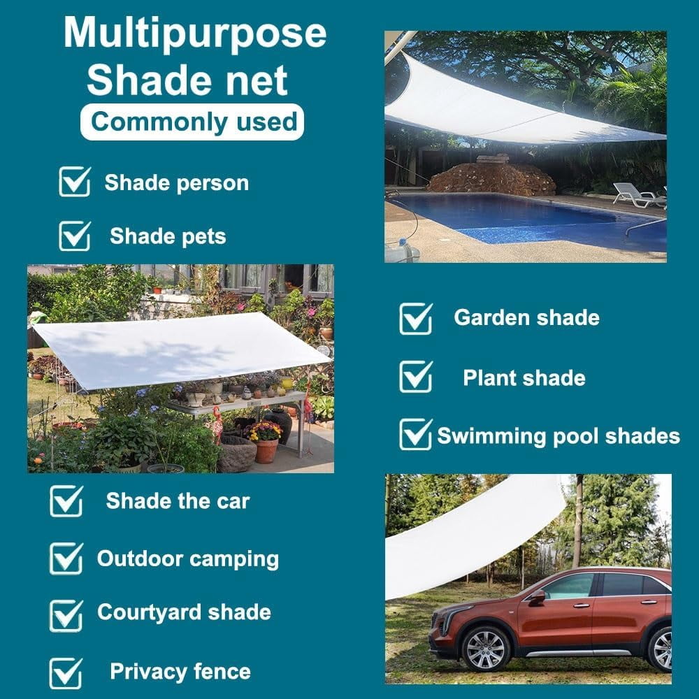 Garden Shade Cloth 90% Sunblock Netting, Breathable Fabric Mesh Tarp with Grommets, for Greenhouse Plant Net White 3.3x16ft 10x26ft 16x33ft 20x39ft(Size:10x20ft) - 10x20ft