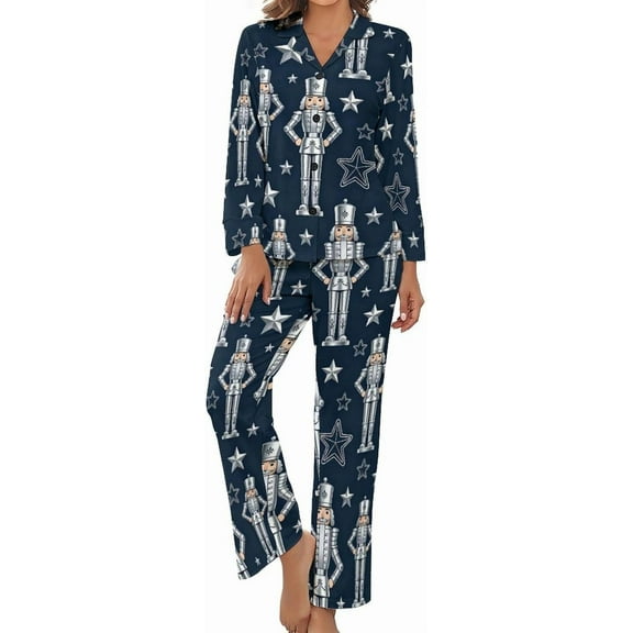 Top-kevin Pajama Sets for Womens Purple White Checker Loose Button Down Long Sleeve Shirts And Pants Set