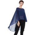 thumbnail image 1 of Poncho Cape pour Femmes en Chiffon Haut-Bas Écharpes Capes pour Robe de Soirée Mariage Fête, 1 of 4