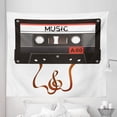 thumbnail image 1 of Music Tapestry, Broken Analogue Audio Cassette Music Playing Record Vintage Technology, Fabric Wall Hanging Decor for Bedroom Living Room Dorm, 5 Sizes, Orange Caramel White, by Ambesonne, 1 of 1