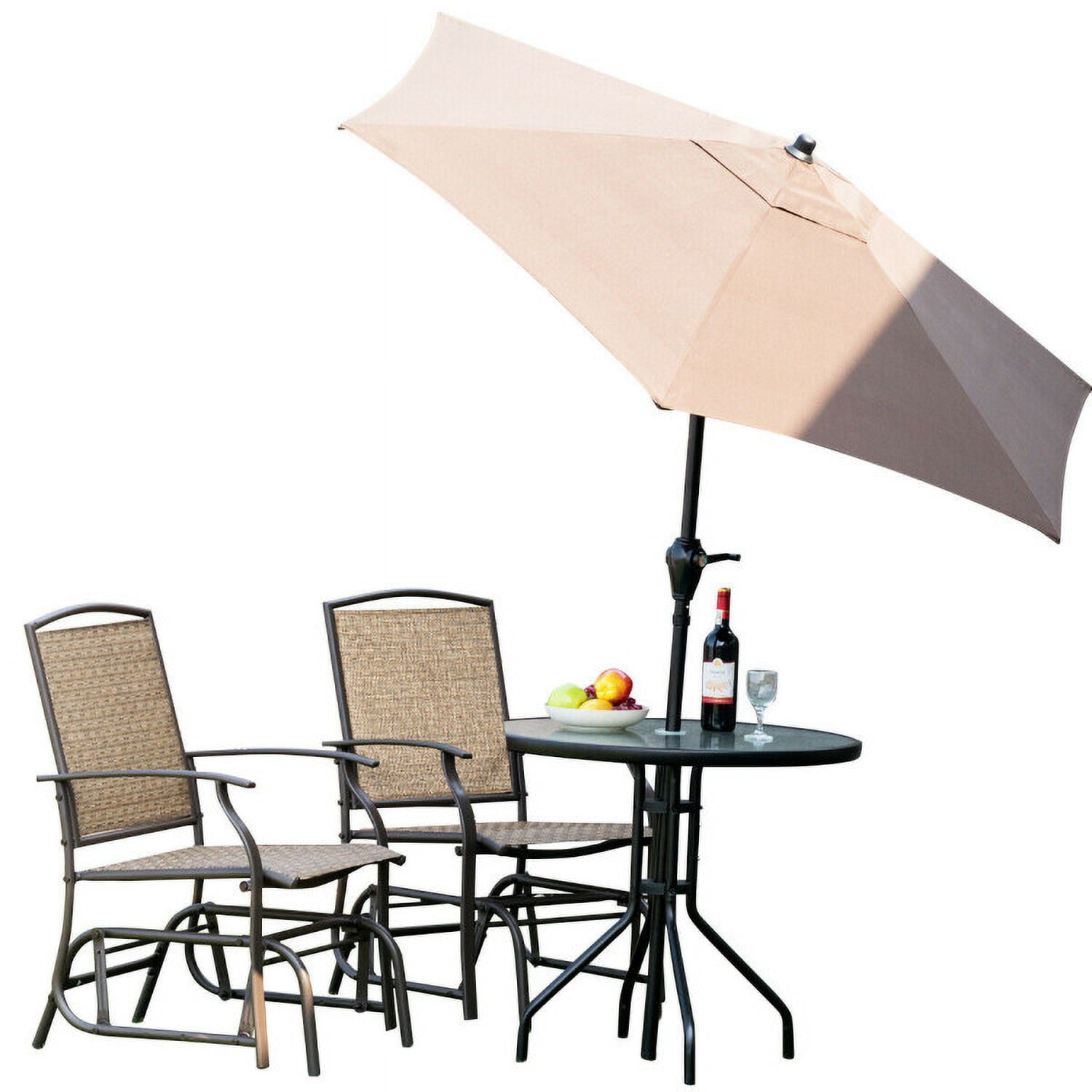 Aimee Lii 2 Pieces Outdoor Rattan Patio Furniture, Porch, Backyard, Sturdy, Brown