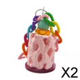 thumbnail image 1 of 2x Juguetes para Masticar, Juguete para Masticar, Jaula para Pájaros, para Loros, Limpieza, Molienda, Piedra Molar para Entrenamiento, Juego, 2 piezas, 1 of 8
