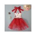 thumbnail image 3 of Qiylii Baby Girl’s Christmas Skirt Romper Print Sequin Mesh Yarn Hem Halter Bodysuit, 3 of 9