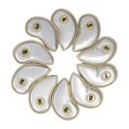 thumbnail image 1 of Cubierta de cabeza de golf Kusrkot PU Cuero bordado 10 piezas 1 juego Protector Plata, 1 of 8