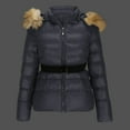 thumbnail image 4 of 2024 Autumn And Winter Women's Lightweight Down Warm Quilted Padded Hooded Jacket Low Cut Jacket down Coats plus Size Snowmobile Jackets Womens Warm Long Jacket Lightweight down Coats Womens plus Size, 4 of 8