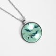 thumbnail image 4 of Whale Stunning Glass Design Circular Pendant Necklace - Unique Jewelry Gift for Her, 4 of 5