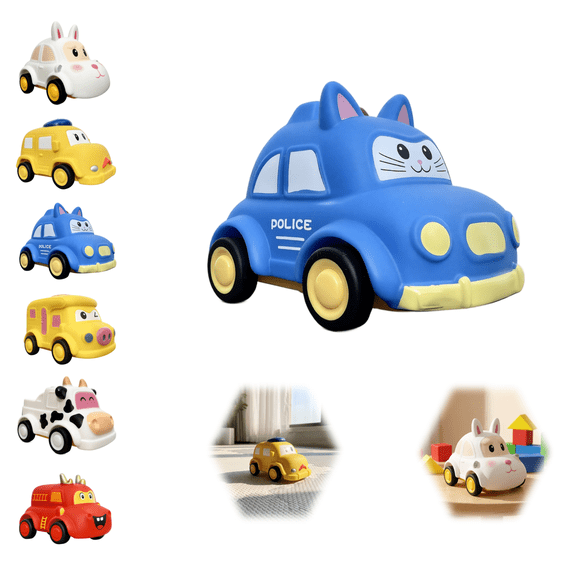 Car Model with a soft rotational molded body,Friction Powered Mini Cars Toys for Toddlers,Children's Toy Model with Pullback Function, Collector's Quality Model Car, Gift for Children(Cat)
