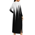 thumbnail image 5 of Fewfanhot Women's Floral Robe, Long Sleeve Ankle-Length Zipper Front Satin Bathrobes Sleepwear Loungewear with Pockets, 5 of 9