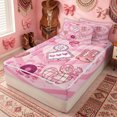 thumbnail image 3 of Erosebridal Y2K Western Style Zipper Queen Comforter Set with Fitted Sheet and 2 Pillowcases for Girls, Retro Cowgirl Disco Print Zipper Bedding Set, Pink Reversible, 4 Pieces, 3 of 7