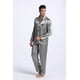 thumbnail image 2 of TONY & CANDICE Conjunto de pijama de satén clásico para hombre (XL, gris claro), 2 of 4