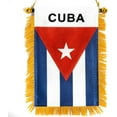 thumbnail image 1 of Anley 4 X 6 Inch Cuba Fringy Window Hanging Flag - Mini Flag Banner & Car Rearview Mirror Décor - Fringed & Double Sided - Cuban Hanging Flag with Suction Cup, 1 of 6