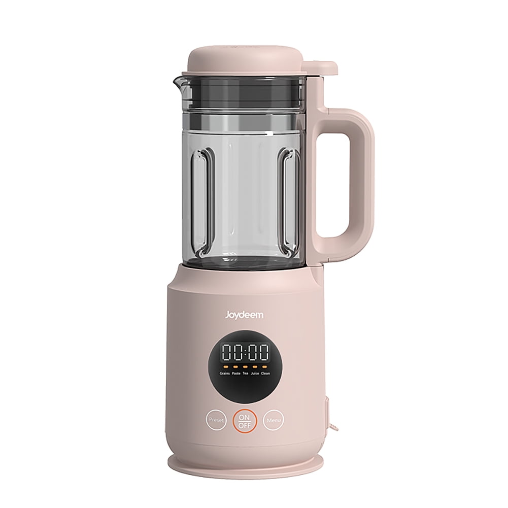 Joydeem Mini Cooking Blender, Milk Maker, Personal Hot & Cold Countertop Blender for Juice Soup Tea, 12h Preset, 420ml, Pink -