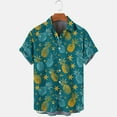 thumbnail image 4 of ZCFZJW Mens Casual Button Down Graphic T-Shirts Trendy Summer Short Sleeve Lapel Collar V Neck Bowling Shirts Tropical Beach Hawaiian Tops Green XXXL, 4 of 5