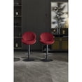 thumbnail image 3 of Set of 2 Red Bar Stools | Ideal for Kitchen and Pub Use, Rotatable | Simple and Elegant Design with Custom - Made Fabric | Meets Comfort and Aesthetic in Venues, 3 of 7