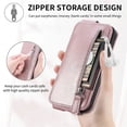 thumbnail image 2 of SaniMore for Samsung Galaxy A53 5G Magnetic Closure Top & Bottom Flip Wallet Case, Premium PU Leather Cover with Car Mount Card Slot & Adjustable Kickstand Full Body Protective Shell, Rosegold, 2 of 9