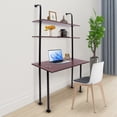 thumbnail image 2 of Large Wall Mounted Writing Table Working Computer Desk w/ Storage Bookshelf Shelf Organizer, 2 of 18