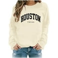 thumbnail image 2 of Houston Texas Sweatshirts for Women 2025 Long Sleeve Crewneck Graphic Sweatshirt Pullover Tops Streetwear, 2 of 6