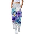 thumbnail image 1 of Gibobby Pantalones deportivos térmicos para mujer Mujeres Casual Impreso Cintura Cordón Cintura Elástica Pantalones De Chándal Bolsillo Pantalones De Chándal(Morado,G), 1 of 3