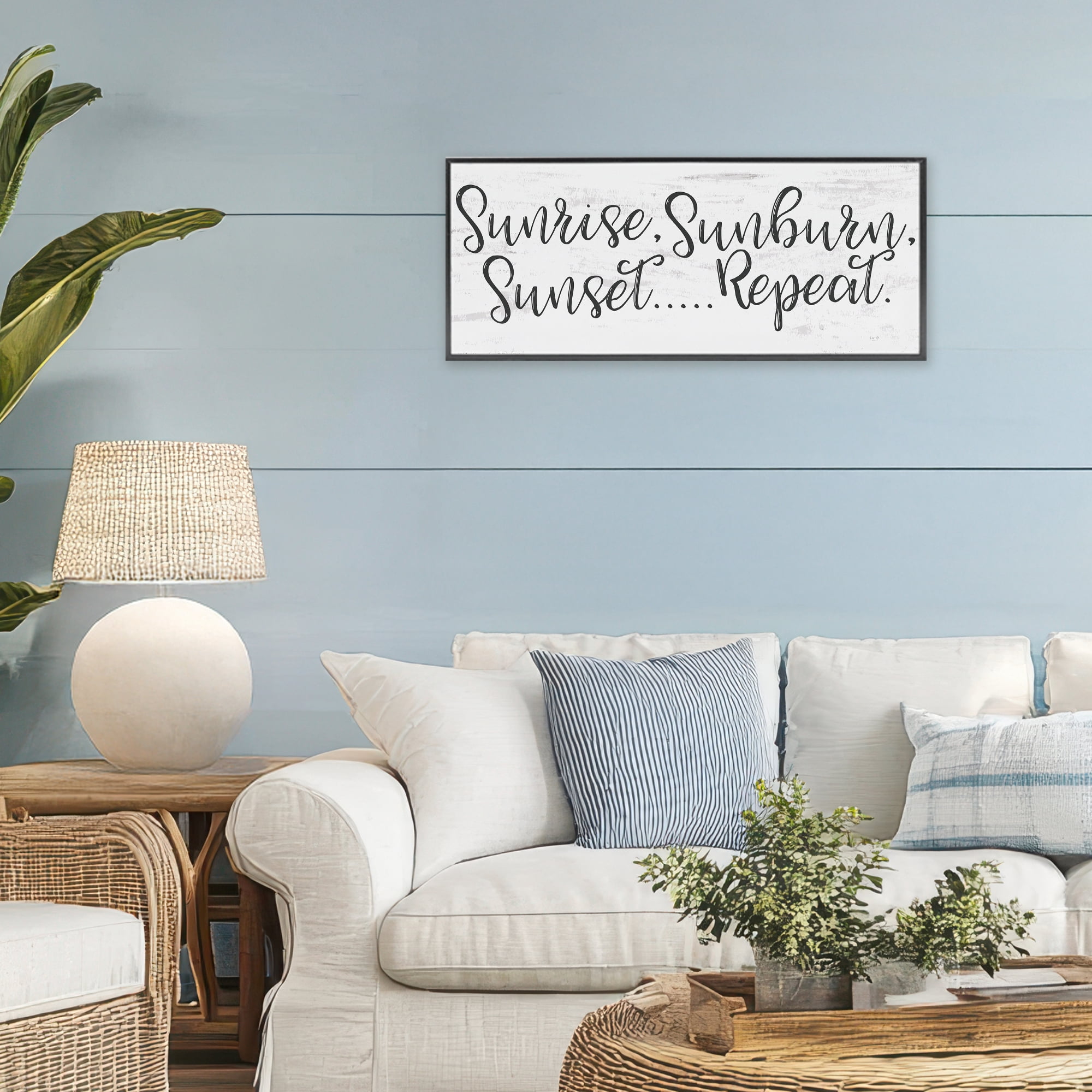 Stupell Industries Sunrise Sunburn Sunset Repeat Black Framed Giclee Art, design by Lux + Me Designs