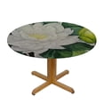 thumbnail image 3 of HAOXIT Round Table Cloths ,Watercolor Green Eucalyptus Party Tablecloth Round Table Covers for Kitchen Dinning Wedding Decoration,Stain/Wrinkle Resistant,Summer Nature Plant Leaf 42-46, 3 of 8