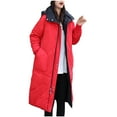 thumbnail image 4 of Lovskoo Womens Winter Coats Hooded Quilted Jacket Long Sleeve Mid-Length Over-The-Knee Wear Reversible Thick Cotton-Padded Jacket Black, 4 of 8