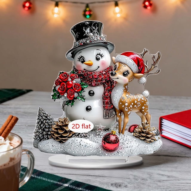 Adornos Navideños de Acrílico 2D para Escritorio