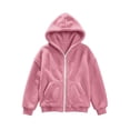 thumbnail image 3 of Lmnyox Kid's Fleece Jackets Winter Warm Solid Color Zip Up Coats Casual Hooded Jackets with Pockets, 3 of 6