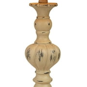 John Timberland Trinidad Country Cottage Table Lamps 26 1/2 High Set of 2 Antique White Candlestick Rattan Tapered Drum Shade for Bedroom Living Room