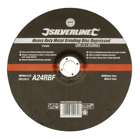 

Silverline - Heavy Duty Metal Grinding Disc Depressed - 230 x 6 x 22.23mm